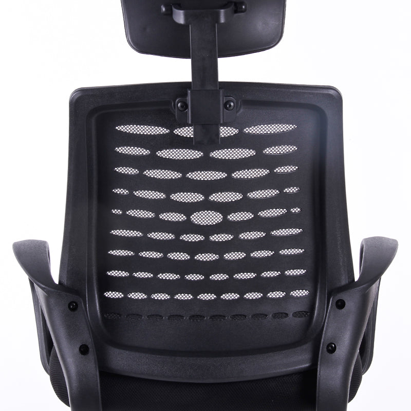 Mid-Back Fabric & Mesh Office Chair Ergonomic Desk Chair with Foldable Armrests 360° Swivel & Height Adjustment Compact Chair for Small Home Office & Study Spaces