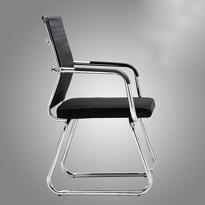 Mid-Back Conference Chair Ergonomic Visitor Chair with Breathable Mesh/Fabric/PU Leather, Chrome Steel Bow Base Multi-Color Office Chair for Meeting Rooms & Reception Areas