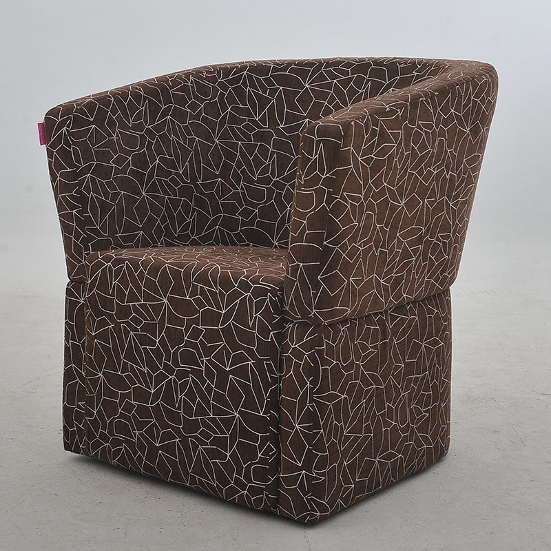 Vibrant Red Contemporary Tub Curved Armchair Soft Fabric Snug Contoured Design for Stylish Living Room & Cozy Reading Nook Spaces