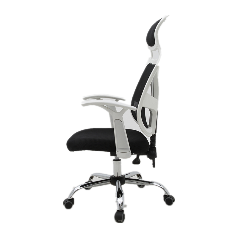 High-Back Ergonomic Mesh Office Chair Adjustable Headrest Desk Chair with Breathable Mesh 360° Swivel & Height Adjustment Black & White Office Chair for Home & Gaming