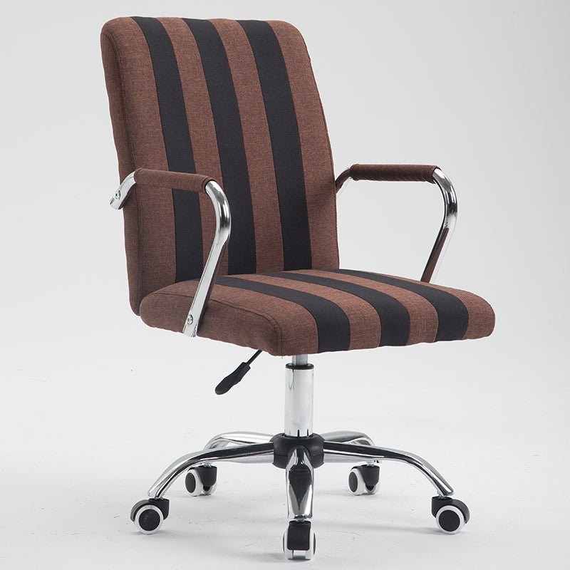 Office Chair Mid-Back Ergonomic Desk Chair with Fabric/PU Leather 360° Swivel & Height Adjustment Multi-Color Striped Chair for Home Office & Creative Spaces