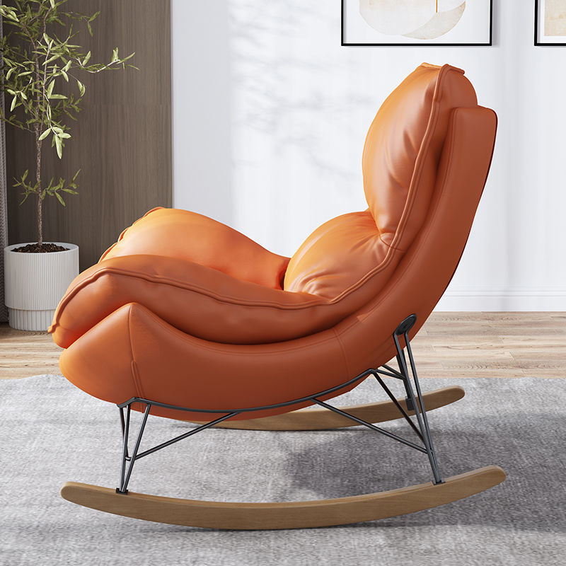 Modern Curved Rocking Single Sofa with Ergonomic Support for Living Room Bedroom & Home Office Relaxation