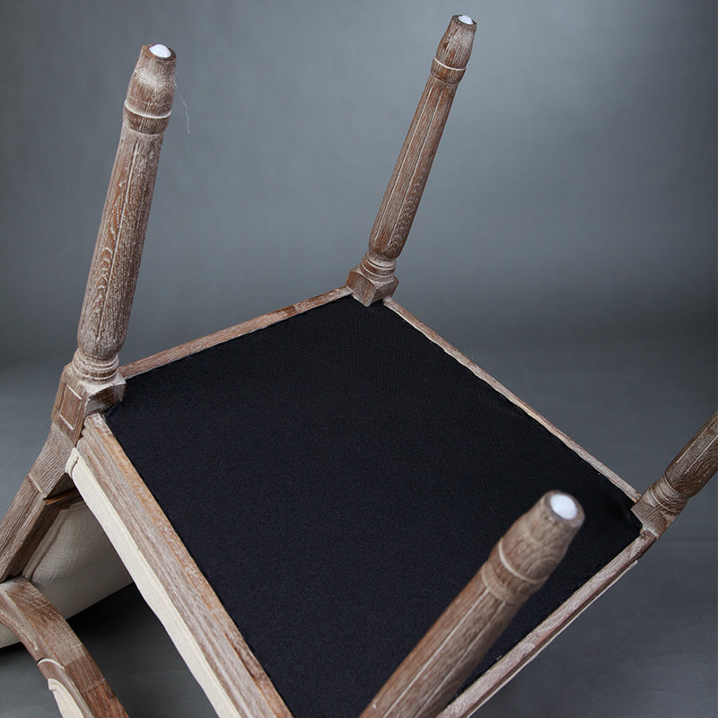 Vintage Wooden Chair with Deer Illustration Upholstered Seat for Dining/Living Room