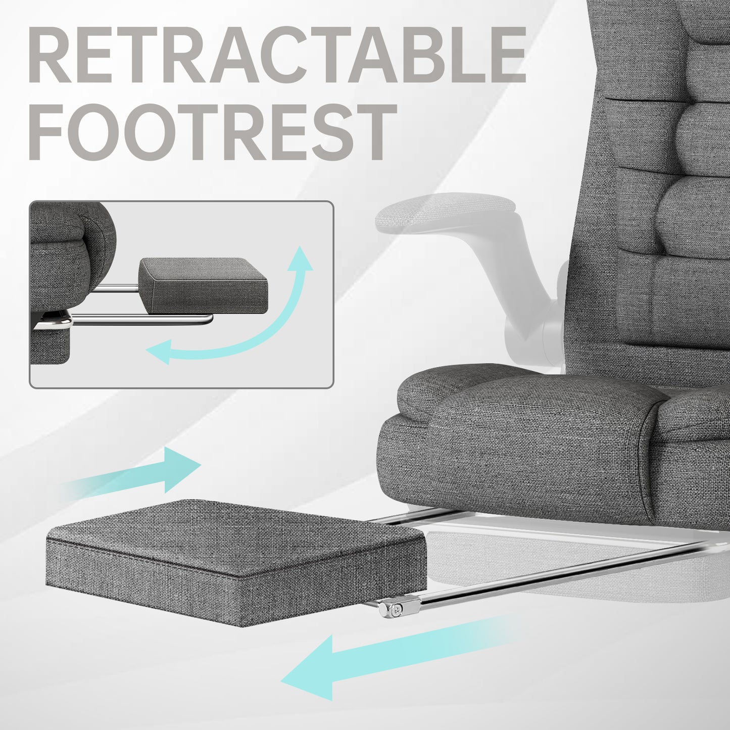 SITMOD Gaming Chair with Footrest, Ergonomic Office Chair Reclining 90°-150°, Adjustable Desk Chair with Linkage Armrests, Comfortable Computer Chair for Adults, Gamer Chair Silas para Escritorio, Blue