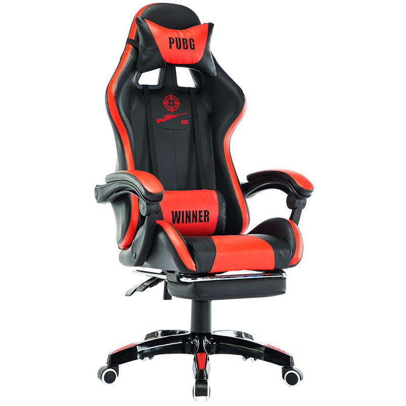 Ergonomic Gaming Chair PUBG "WINNER" Series Racing-Style Reclining Chair with Extendable Footrest