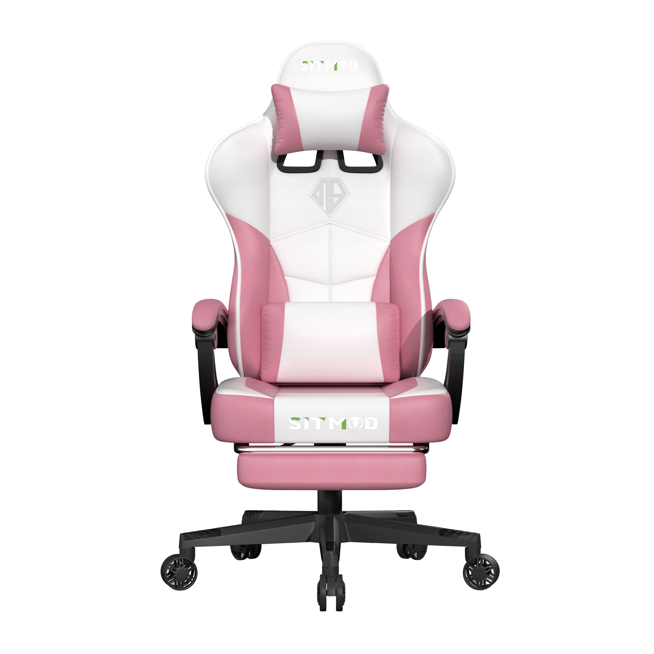 P52 SITMOD Ergonomic Gaming Chair: Core Series Racing-Style Reclining Chair with Extendable Footrest