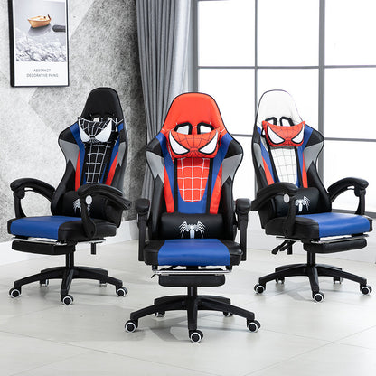 Spider-Man Themed Gaming Chair 150° Reclining Racing-Style Chair with Footrest & Themed Pillows