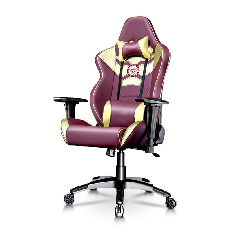 Iron Man-Themed Gaming Chair Arc Reactor Emblem Racing-Style Ergonomic Reclining Chair