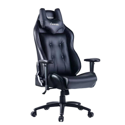 Leather Gaming Chair with Headrest Button-Tufted Back Adjustable Arms Ergonomic Support for Extended Gaming & Office Work Sessions