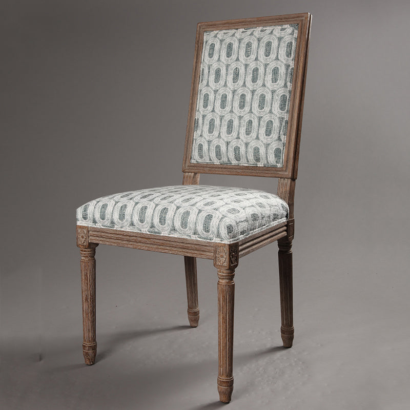 Vintage Wooden Chair with Deer Illustration Upholstered Seat for Dining/Living Room