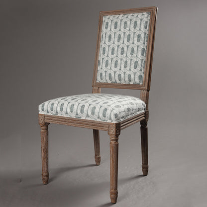 Vintage Wooden Chair with Deer Illustration Upholstered Seat for Dining/Living Room