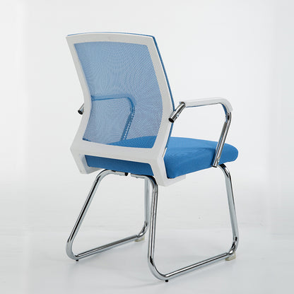 Mid-Back Mesh Conference Chair Ergonomic Visitor Chair with Breathable Mesh Chrome Steel Bow Base Multi-Color Office Chair for Meeting Rooms & Reception Areas