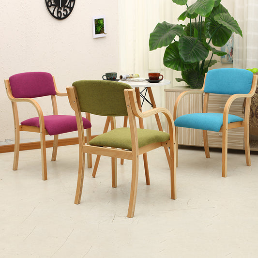 Casual Bent-Wood Armchair Fabric/Leather Upholstery Curved Frame & Everyday Comfort