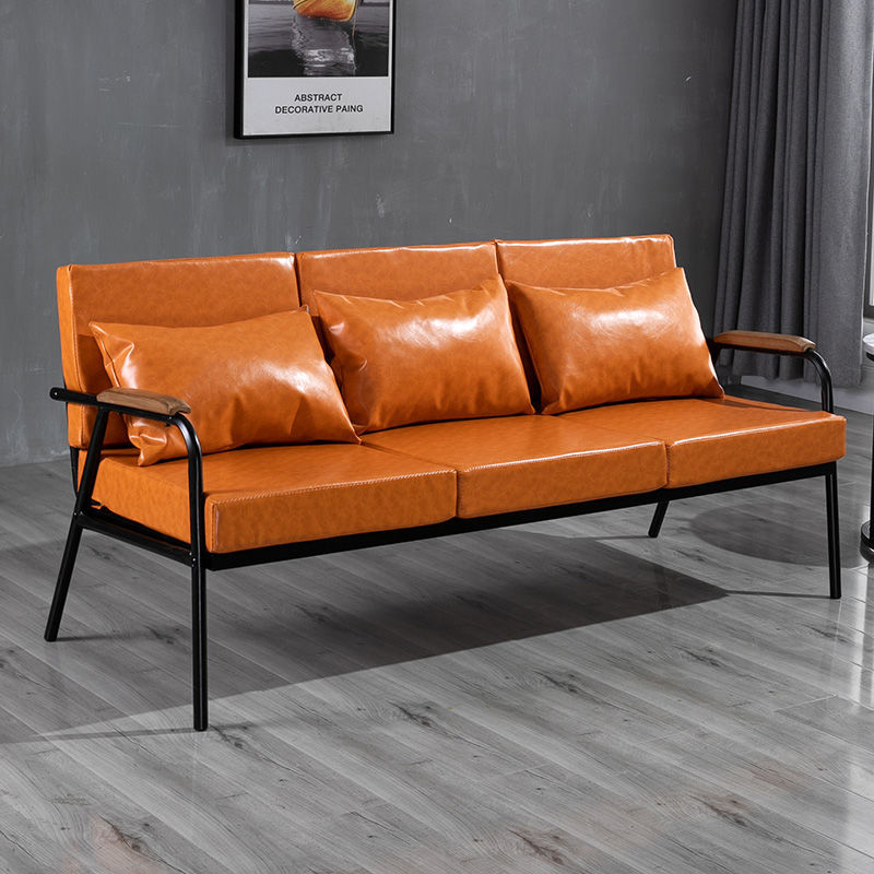 Industrial Mix & Match Sofa Metal Frame Wood Armrest Fabric & Leather Options Multi-Seat Sizes