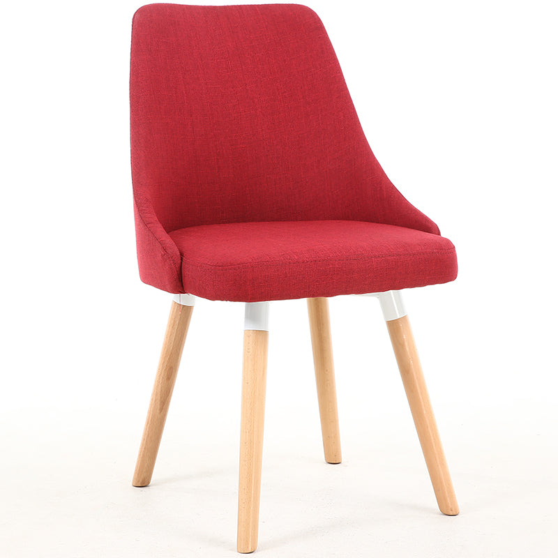 C-21-SITMOD Casual Curved-Back Dining Chair: Fabric Upholstery, Wooden Legs & Versatile Hues