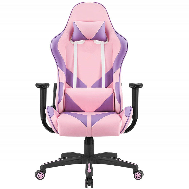 P46 SITMOD Ergonomic Gaming Chair: Pink-Purple Geometric Color-Block Racing-Style Reclining Chair