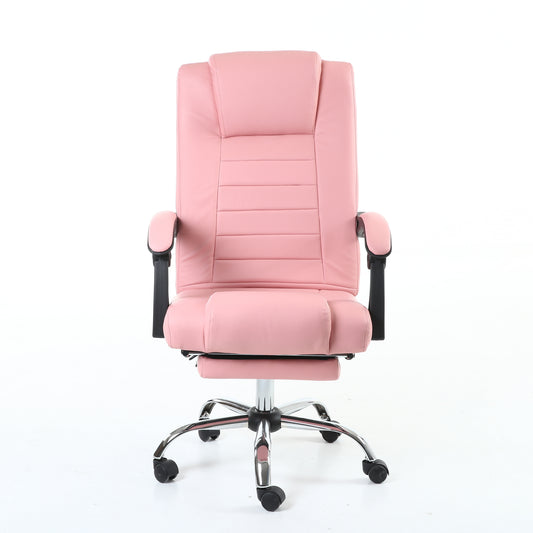 Executive Office Chair High-Back Ergonomic Reclining Desk Chair with Retractable Footrest, Premium PU Leather Office Chair with 360° Swivel & Height Adjustment Multi-Color Luxury Office Chair for Home & Corporate Spaces