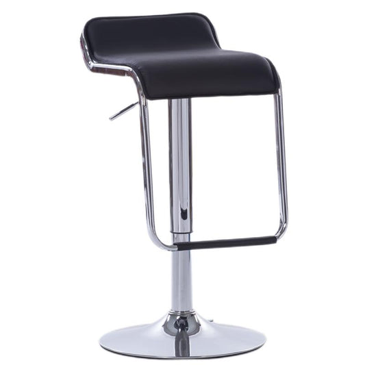 Adjustable Height Bar Stool Curved Leather Seat Chrome Frame & Disc Base With Bar Table Set Option