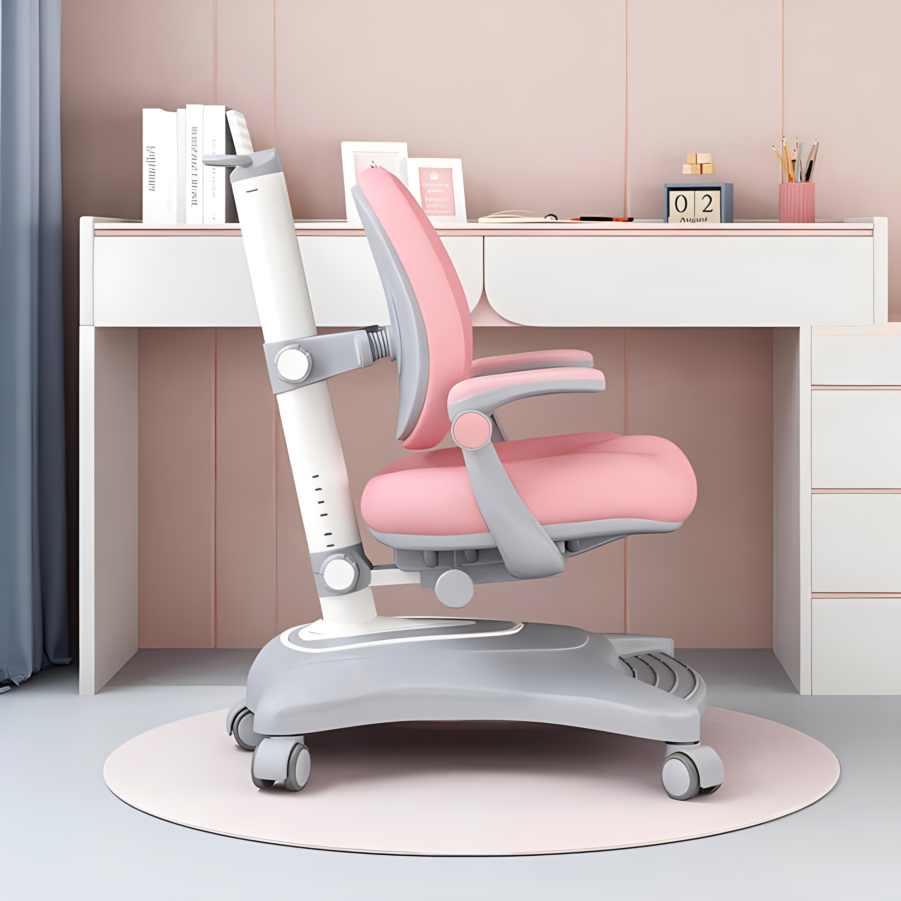 E01-SITMOD Kid’s Ergonomic Study Chair: Adjustable Backrest, Footrest, Armrests, Sturdy Base, Ergonomic Support for Study & Reading Sessions