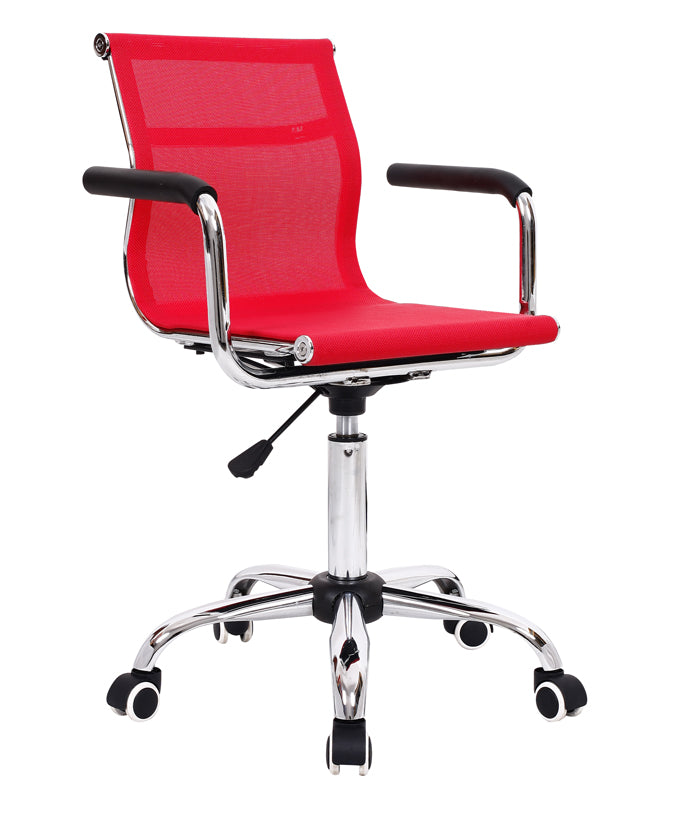 W11 Sitmod Mid-Back Mesh/PU Leather Office Chair, Ergonomic Desk Chair with 2 Base Options, 360° Swivel & Height Adjustment, Multi-Color Stylish Chair for Home Office & Reception