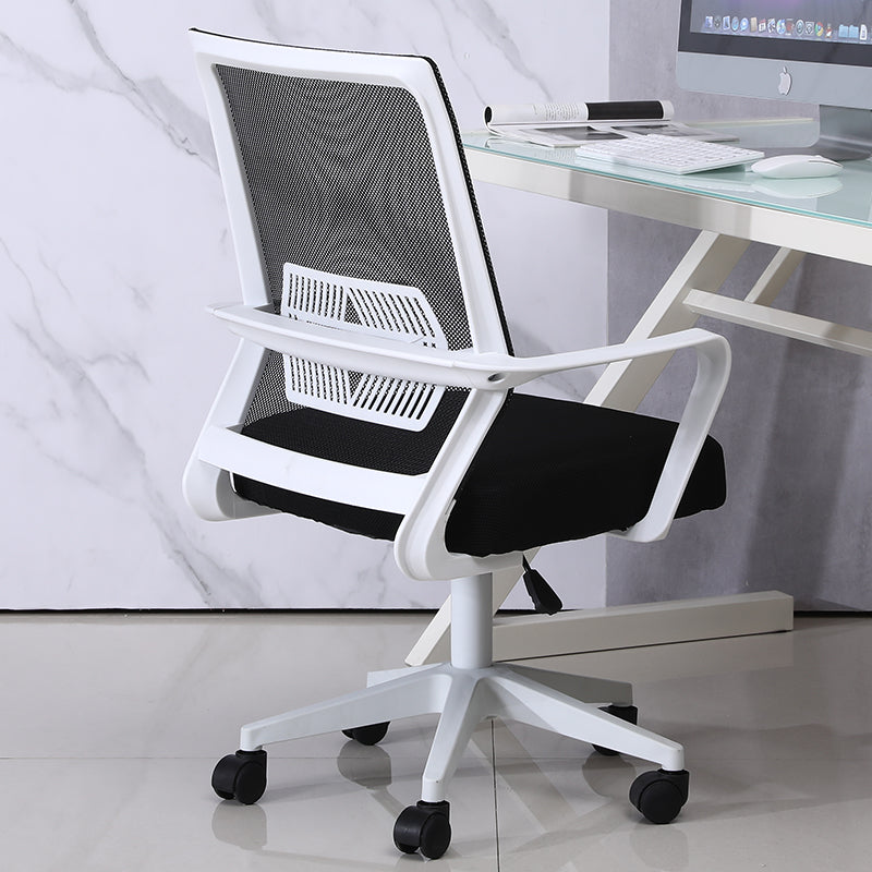 W30 Sitmod Mid-Back Mesh Office Chair, Ergonomic Desk Chair with Breathable Mesh & Padded Seat, 360° Swivel & Height Adjustment, Black & White Chair for Home Office & Study Spaces