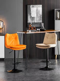 J42 Adjustable Height Bar Stool: Button-Tufted Upholstery, Matte Black Lift Pole & Disc Base