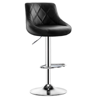 Adjustable Height Bar Stool Diamond-Quilted Leather Cushion Multi-Color Options & Chrome Disc Base Adjustable Height Bar Stool: Diamond-Quilted Leather Cushion, Multi-Color Options & Chrome Disc Base