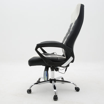 Executive Office Chair High-Back Ergonomic Desk Chair with Remote Control Premium PU Leather Office Chair with 360° Swivel & Height Adjustment Modern Two-Tone Office Chair for Home & Corporate Spaces