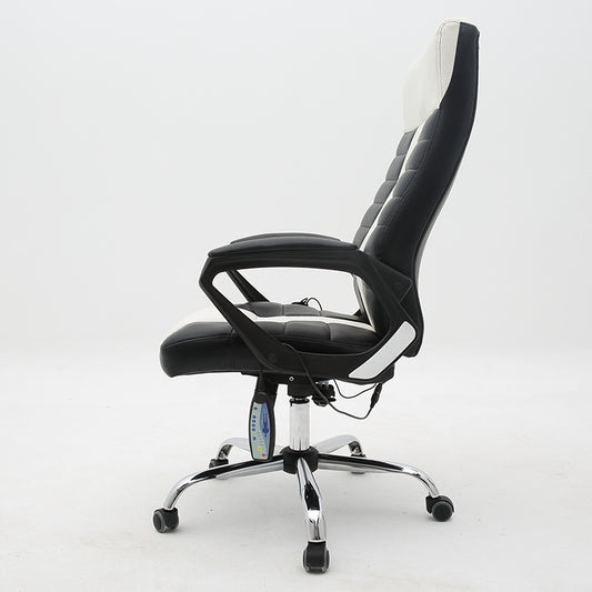 Executive Office Chair High-Back Ergonomic Desk Chair with Remote Control Premium PU Leather Office Chair with 360° Swivel & Height Adjustment Modern Two-Tone Office Chair for Home & Corporate Spaces