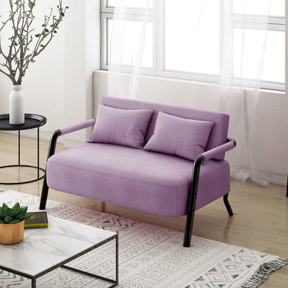 Versatile Fabric Sofa Multi-Color Options Black Wooden Armrests Modular Combination Design