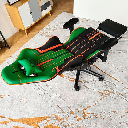 DOWINX Flat-Lying Gaming Chair 150° Convertible Bed Extended Footrest & Racing-Style Ergonomic Support
