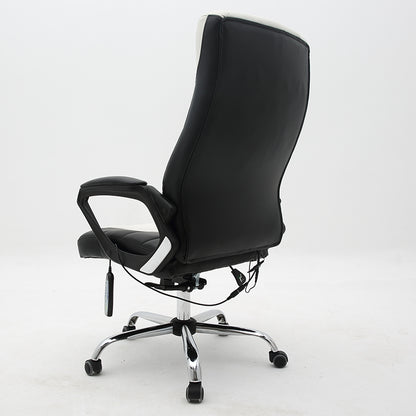 Executive Office Chair High-Back Ergonomic Desk Chair with Remote Control Premium PU Leather Office Chair with 360° Swivel & Height Adjustment Modern Two-Tone Office Chair for Home & Corporate Spaces