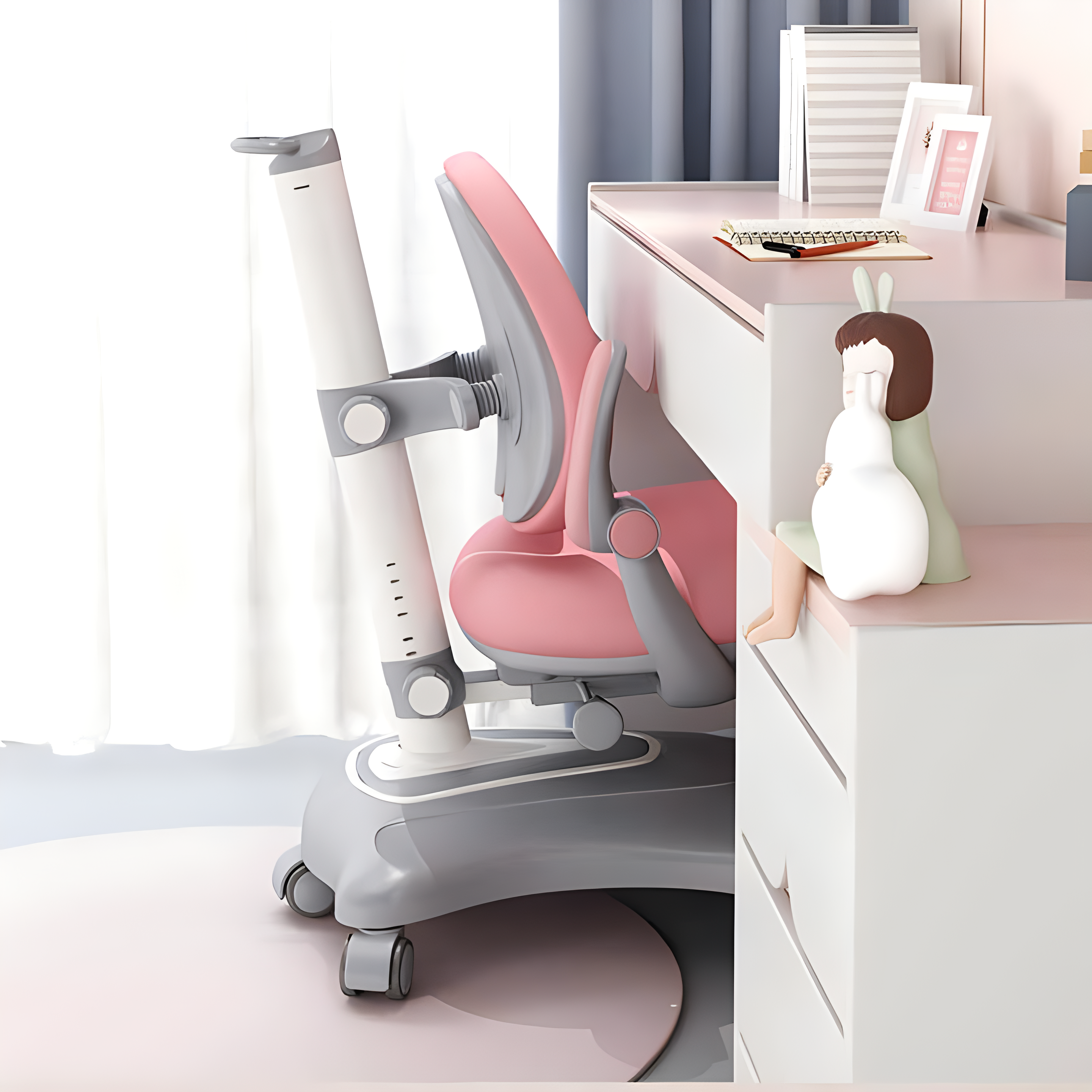 E01-SITMOD Kid’s Ergonomic Study Chair: Adjustable Backrest, Footrest, Armrests, Sturdy Base, Ergonomic Support for Study & Reading Sessions
