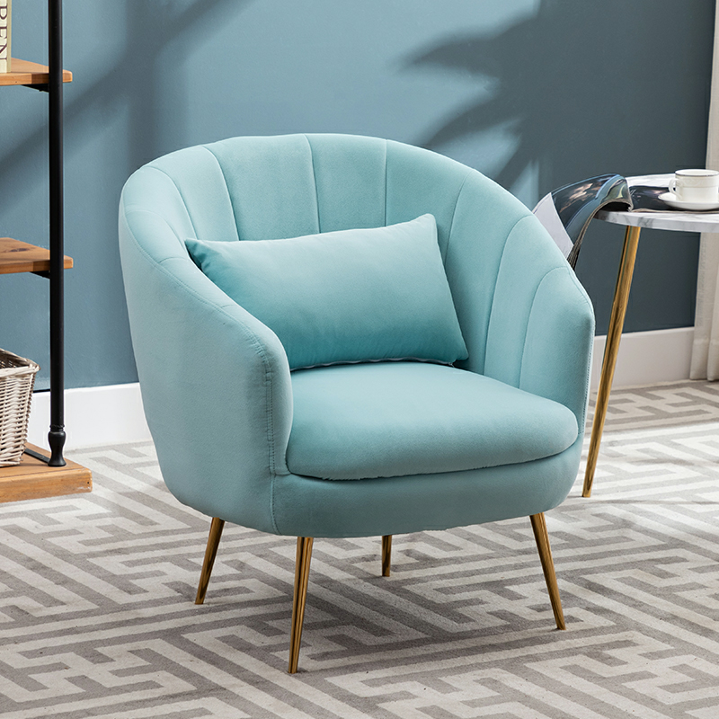 Velvet Curved Armchair & Sofa Set Fan-Stitch Design Gold Legs & Multi-Color Options for Stylish Lounges