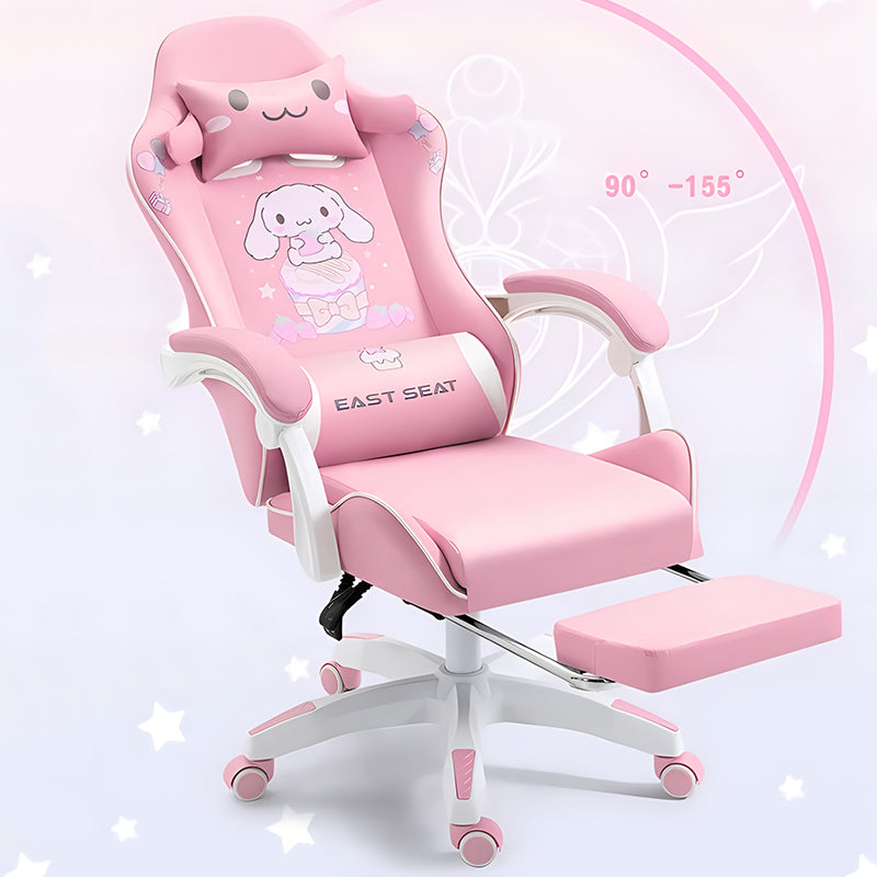 Cute Themed Gaming Chair Cartoon Dog Design 150° Recline & Extendable Footrest