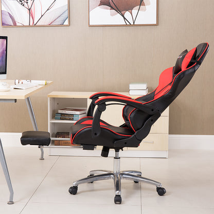Ergonomic Gaming Chair: Racing-Style Reclining Chair with Extendable Footrest & Dual Color Options