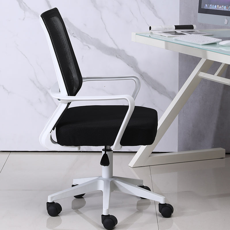 W30 Sitmod Mid-Back Mesh Office Chair, Ergonomic Desk Chair with Breathable Mesh & Padded Seat, 360° Swivel & Height Adjustment, Black & White Chair for Home Office & Study Spaces