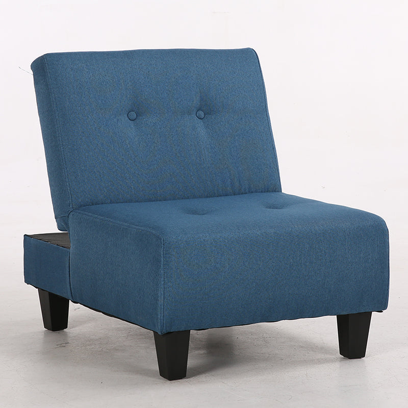 Blue Fabric Convertible Chair with Storage - Modern Single Seat for Living Room