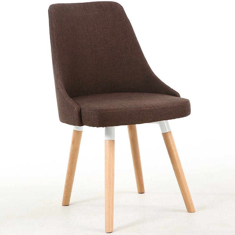 C-21-SITMOD Casual Curved-Back Dining Chair: Fabric Upholstery, Wooden Legs & Versatile Hues