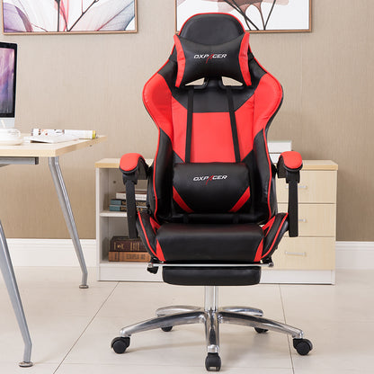 Ergonomic Gaming Chair: Racing-Style Reclining Chair with Extendable Footrest & Dual Color Options