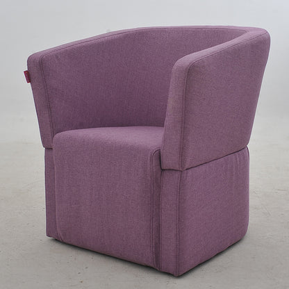 Vibrant Red Contemporary Tub Curved Armchair Soft Fabric Snug Contoured Design for Stylish Living Room & Cozy Reading Nook Spaces