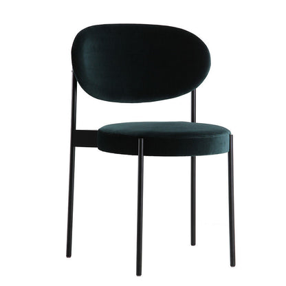 Modern Stylish Dining Chair Black Metal Frame Multi-Fabric Options & Curved Back Design