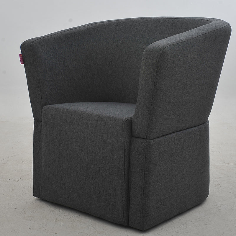 Vibrant Red Contemporary Tub Curved Armchair Soft Fabric Snug Contoured Design for Stylish Living Room & Cozy Reading Nook Spaces