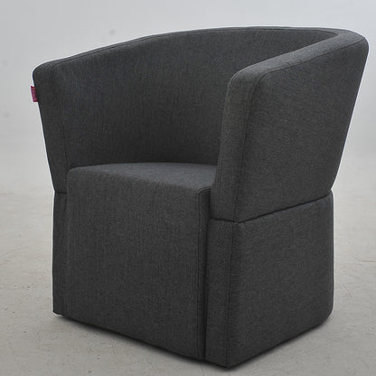 Vibrant Red Contemporary Tub Curved Armchair Soft Fabric Snug Contoured Design for Stylish Living Room & Cozy Reading Nook Spaces