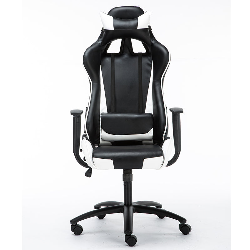 Classic Racing-Style Gaming Chair Multi-Color Ergonomic Reclining Chair with PU Leather Upholstery