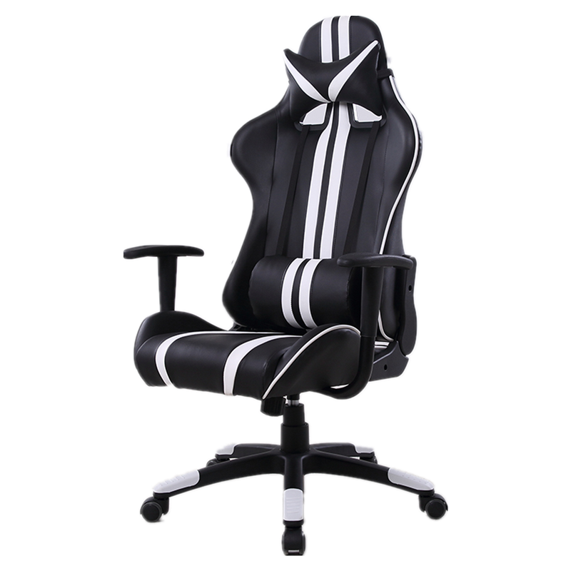 Racing-Style Gaming Chair Multi-Color Stripe Design Reclining Ergonomic Chair with PU Leather Upholstery