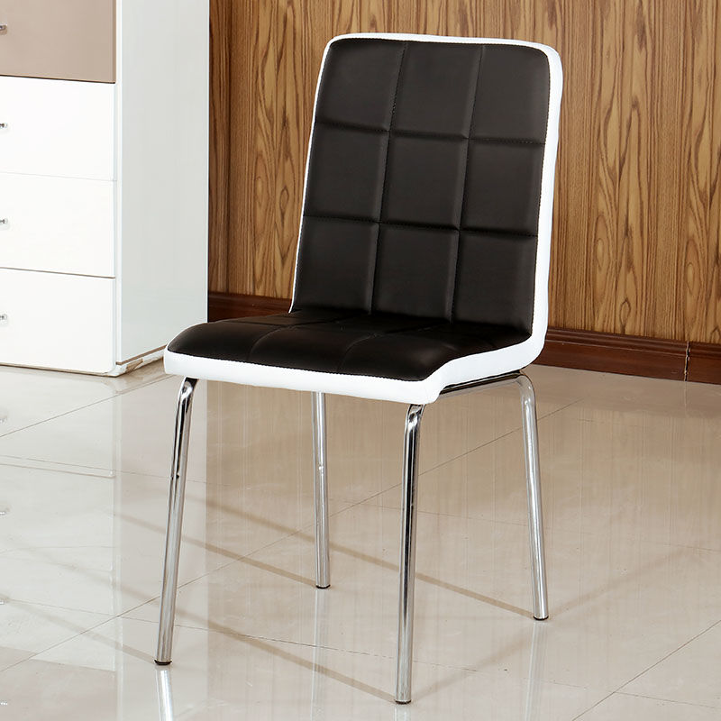 Modern Quilted Dining Chair Leather/Fabric Upholstery Stainless Steel Legs & Versatile Hues