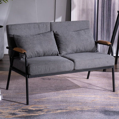 Industrial Mix & Match Sofa Metal Frame Wood Armrest Fabric & Leather Options Multi-Seat Sizes