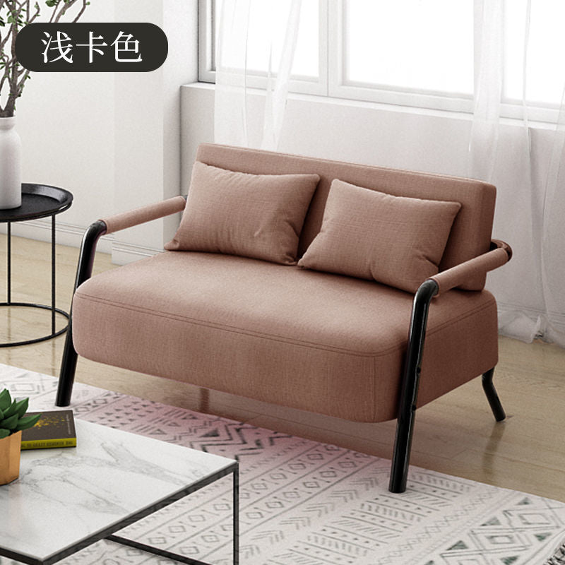 Versatile Fabric Sofa Multi-Color Options Black Wooden Armrests Modular Combination Design