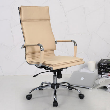 Office Chair High-Back Ergonomic Executive Chair Premium PU Leather Desk Chair with 360° Swivel & Height Adjustment Modern Minimalist Office Chair for Home & Professional Spaces